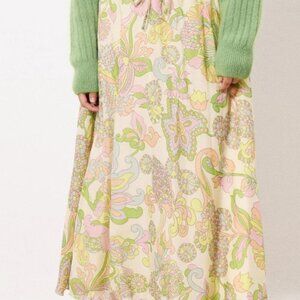 Yellow Print Maxi Skirt